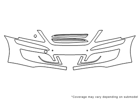 Hyundai Equus 2011-2013 3M Clear Bra Bumper Paint Protection Kit Diagram