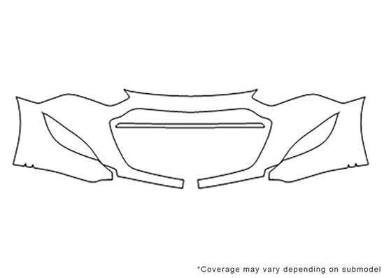 Hyundai Genesis 2012-2014 3M Clear Bra Bumper Paint Protection Kit Diagram