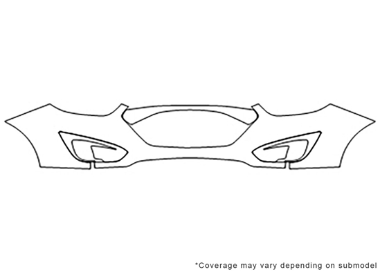 Hyundai Tucson 2010-2015 Avery Dennison Clear Bra Bumper Paint Protection Kit Diagram