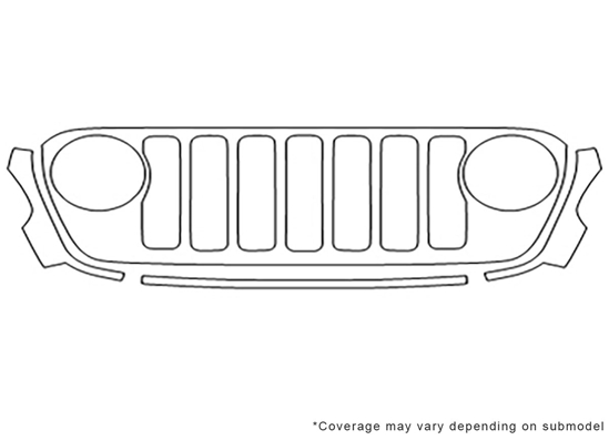 Jeep Wrangler 2018-2024 Avery Dennison Clear Bra Bumper Paint Protection Kit Diagram
