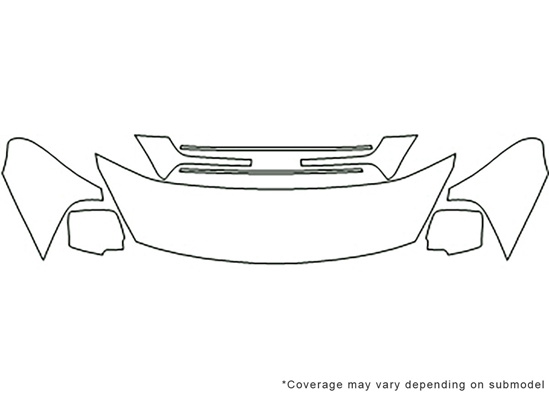 Kia Sedona 2006-2012 3M Clear Bra Hood Paint Protection Kit Diagram