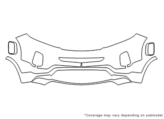 Kia Sorento 2014-2015 3M Clear Bra Bumper Paint Protection Kit Diagram