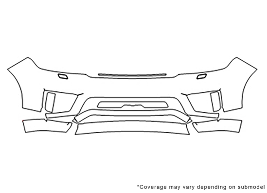 Land Rover Range Rover Sport 2018-2023 3M Clear Bra Bumper Paint Protection Kit Diagram