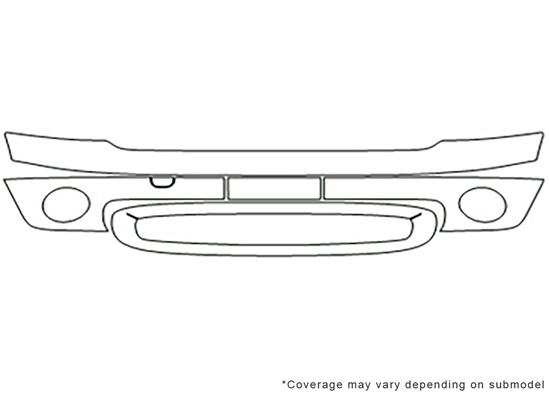 MINI Cooper 2007-2010 3M Clear Bra Bumper Paint Protection Kit Diagram