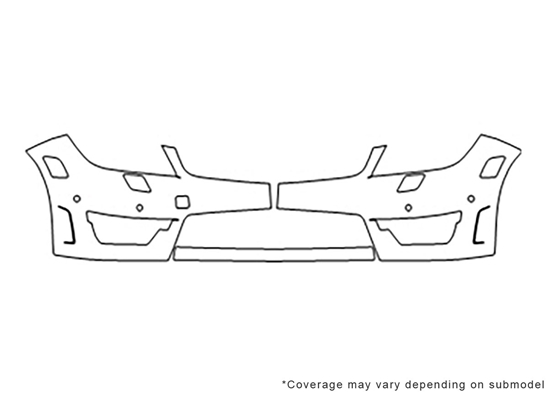 Mercedes-Benz C-Class 2012-2014 Avery Dennison Clear Bra Bumper Paint Protection Kit Diagram