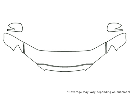 Mitsubishi Outlander 2010-2012 3M Clear Bra Hood Paint Protection Kit Diagram