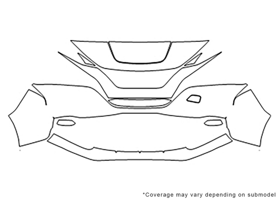 Nissan Leaf 2019-2021 3M Clear Bra Bumper Paint Protection Kit Diagram