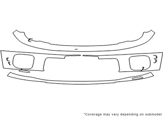 Subaru Impreza 2002-2003 3M Clear Bra Bumper Paint Protection Kit Diagram