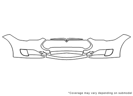 Tesla Model S 2012-2015 3M Clear Bra Bumper Paint Protection Kit Diagram