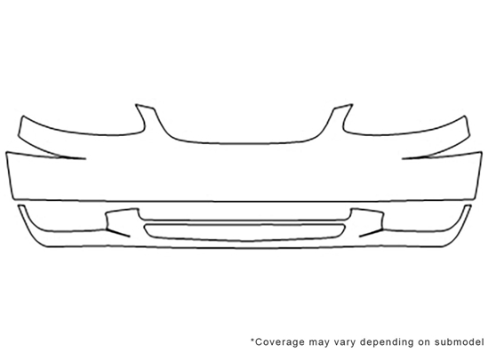 Toyota Corolla 2003-2004 3M Clear Bra Bumper Paint Protection Kit Diagram