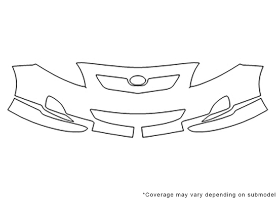 Toyota Corolla 2009-2010 Avery Dennison Clear Bra Bumper Paint Protection Kit Diagram