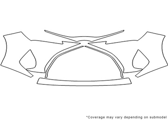 Toyota Yaris 2015-2016 3M Clear Bra Bumper Paint Protection Kit Diagram