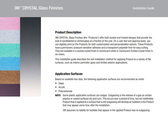 3M Scotchcal 7725SE Dusted Crystal Installation Guide