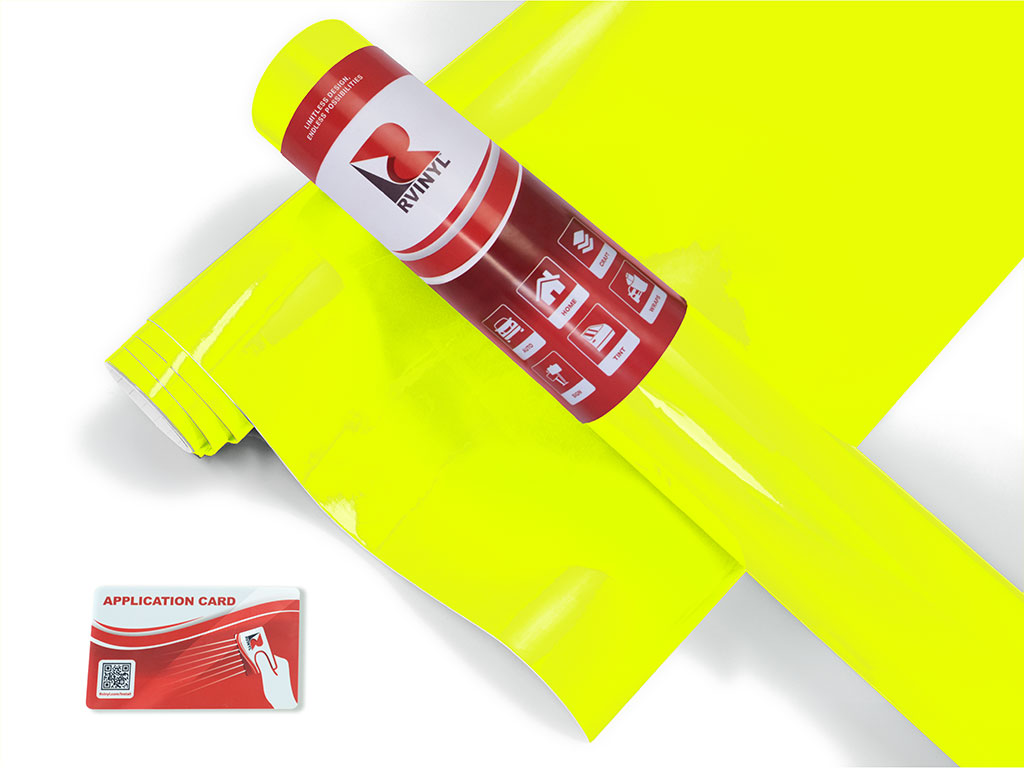3M Satin Neon Fluorescent Yellow Color Swatch