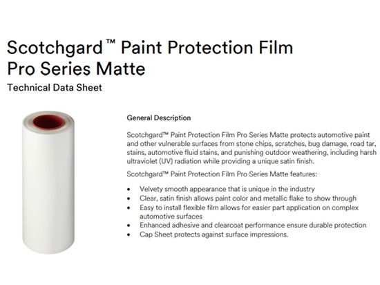 3M Matted Paint Protection Film Sheets