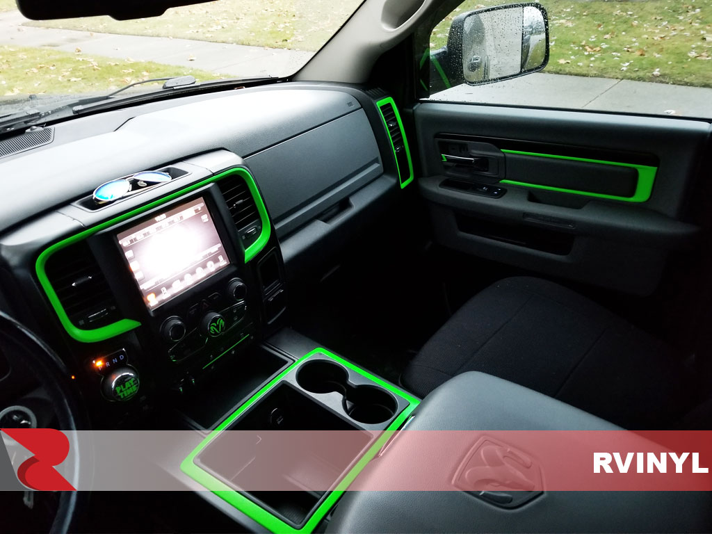 3M Series 1080 Satin Neon Fluorescent Green interior dash trim
