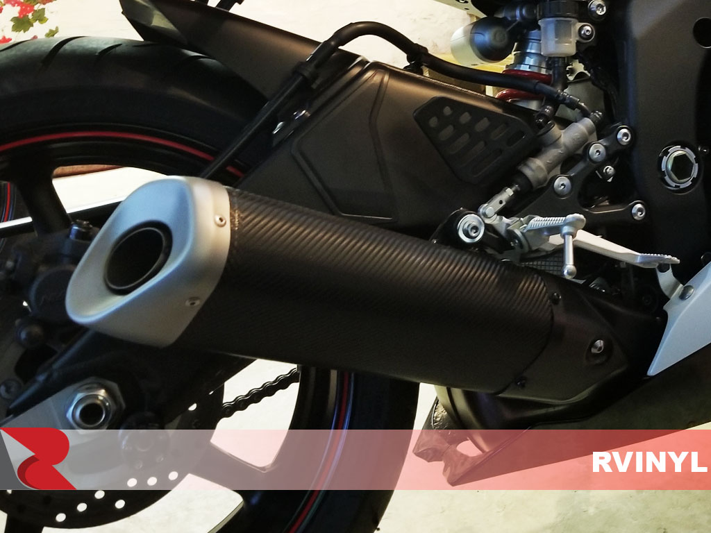 3M Series 1080 Black Carbon Fiber Custom DIY Motorcycle Exhaust Side