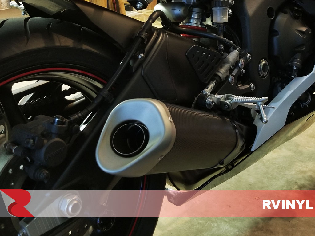 3M Series 1080 Black Carbon Fiber Custom DIY Motorcycle Exhaust Vinyl Wrap