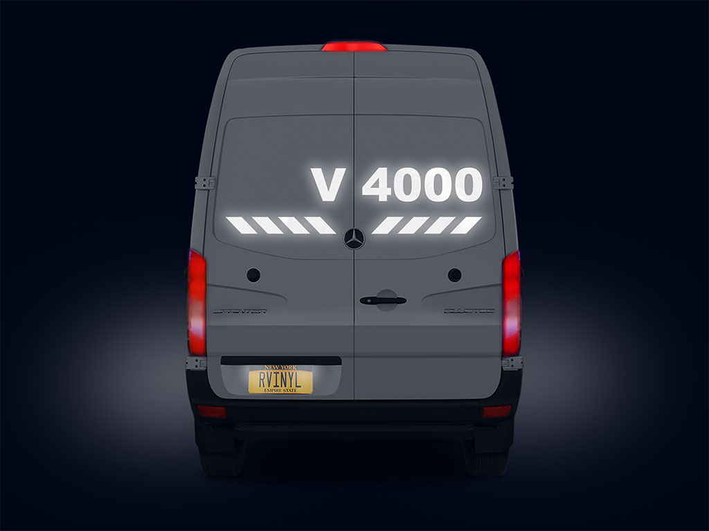 Avery V4000 White Reflective Sign Night Time View