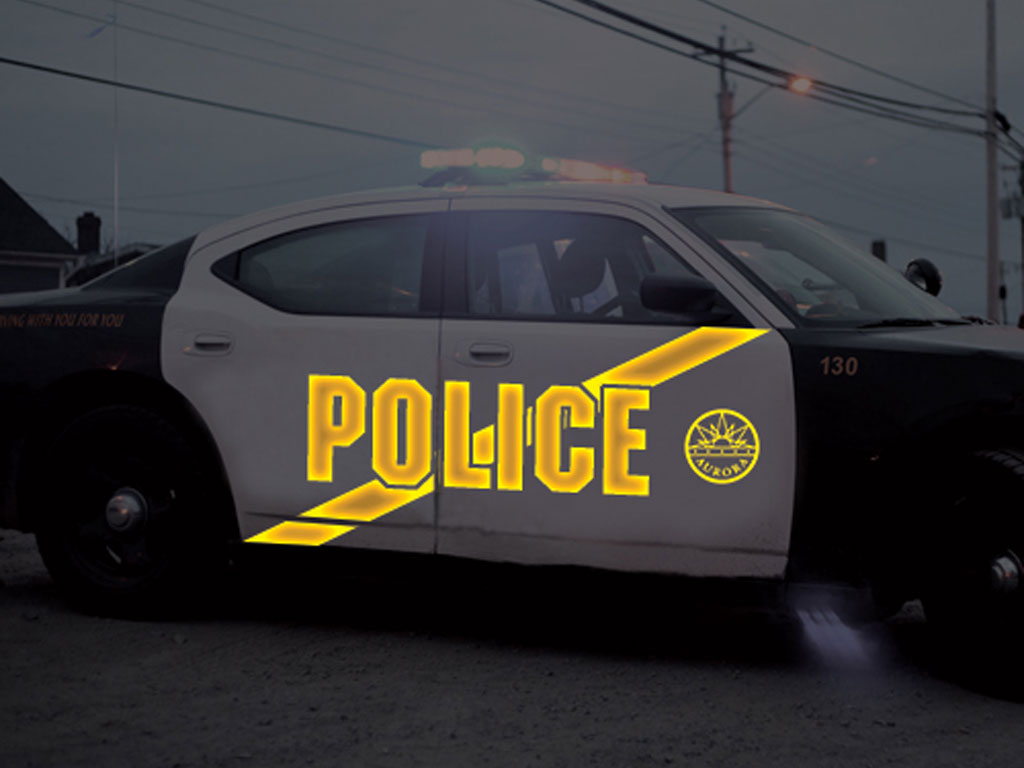 Avery Dennison HP750 Gold Reflective Vinyl Decal Installed on Police Car