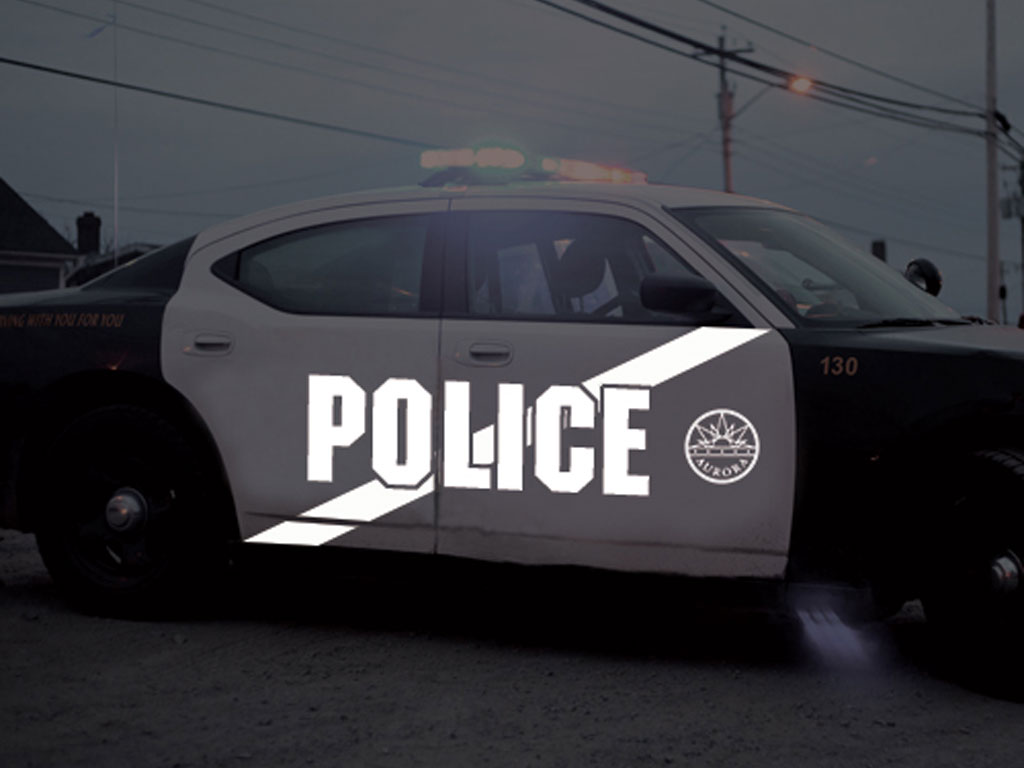 Avery Dennison HP750 White Reflective Vinyl Decal Installed on Police Car