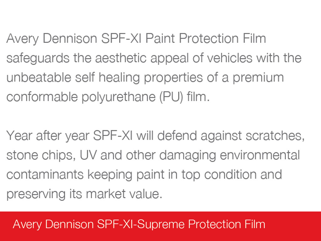 Avery Dennison SPF-XI Paint Protection Polyurethane Film