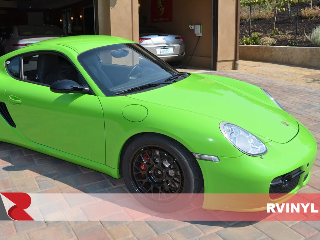 Avery Dennison™SW900 Gloss Grass Green Supreme Wrapping Film on a Porsche Cayma