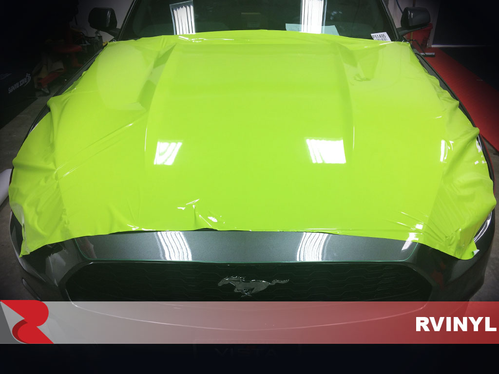 Avery Dennison™SW900 Gloss Lime Green Ford Mustang Hood Wrap