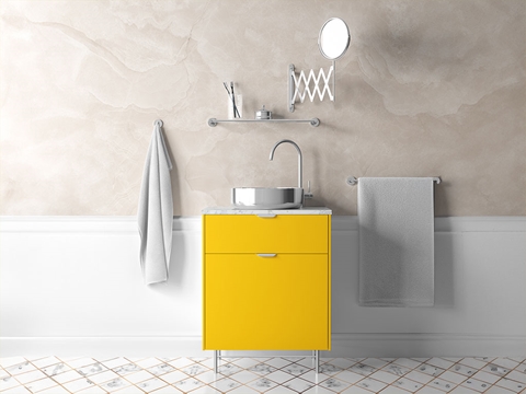 3M™ 2080 Gloss Bright Yellow Bathroom Cabinet Wraps