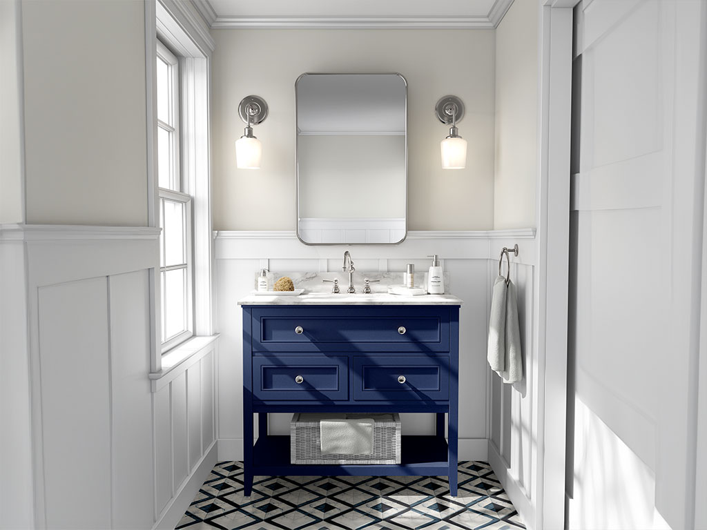 3M 2080 Gloss Deep Blue Metallic DIY Bathroom Cabinet Wraps
