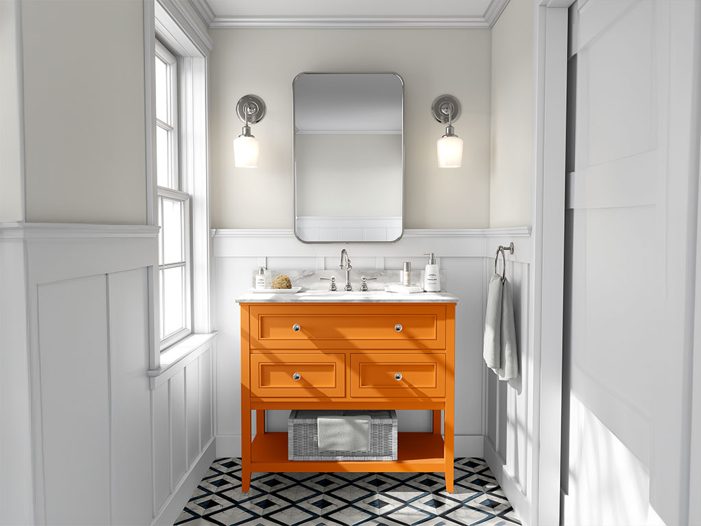 3M 2080 Gloss Deep Orange DIY Bathroom Cabinet Wraps