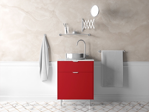 3M™ 2080 Gloss Flame Red Bathroom Cabinet Wraps