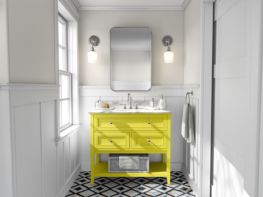 3M 2080 Gloss Lucid Yellow DIY Bathroom Cabinet Wraps