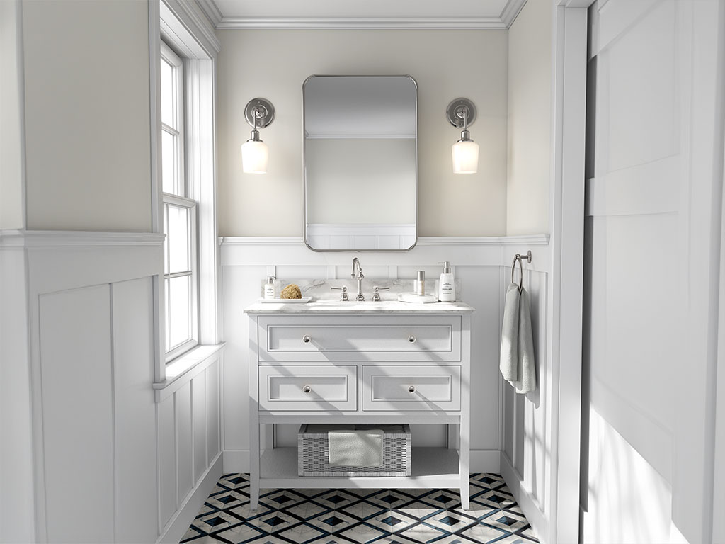 3M 2080 Satin White Aluminum DIY Bathroom Cabinet Wraps