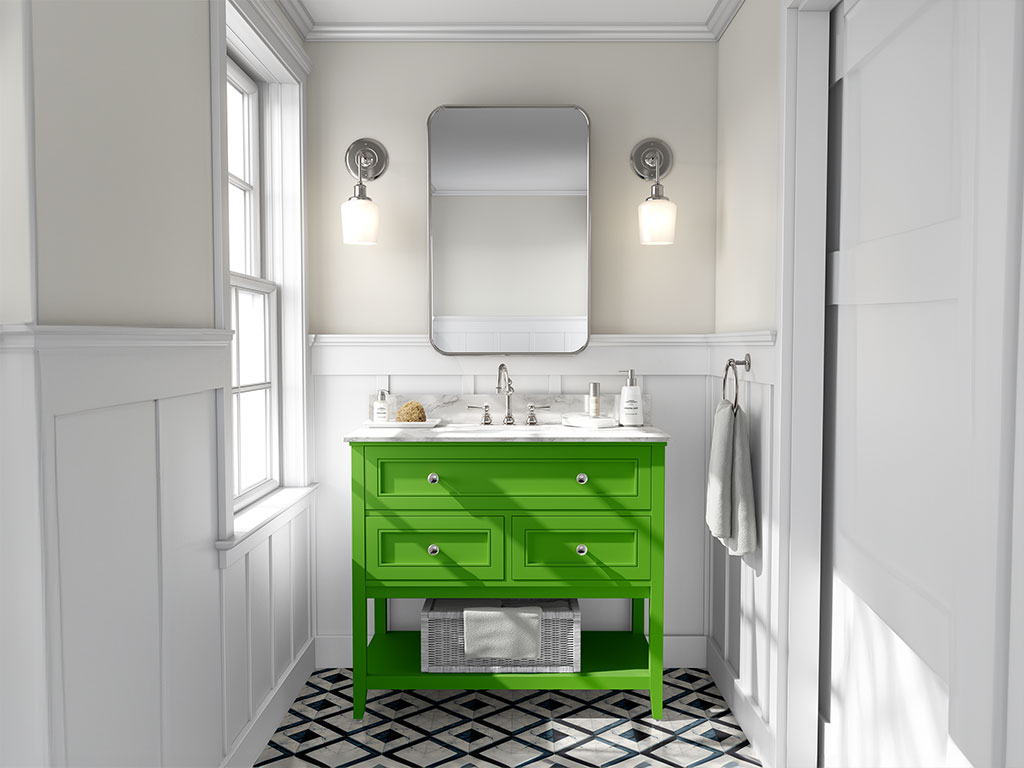 3M 2080 Satin Apple Green DIY Bathroom Cabinet Wraps