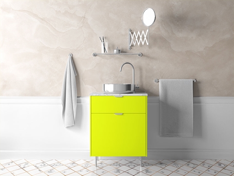 3M™ 1080 Satin Neon Fluorescent Yellow Bathroom Cabinet Wraps