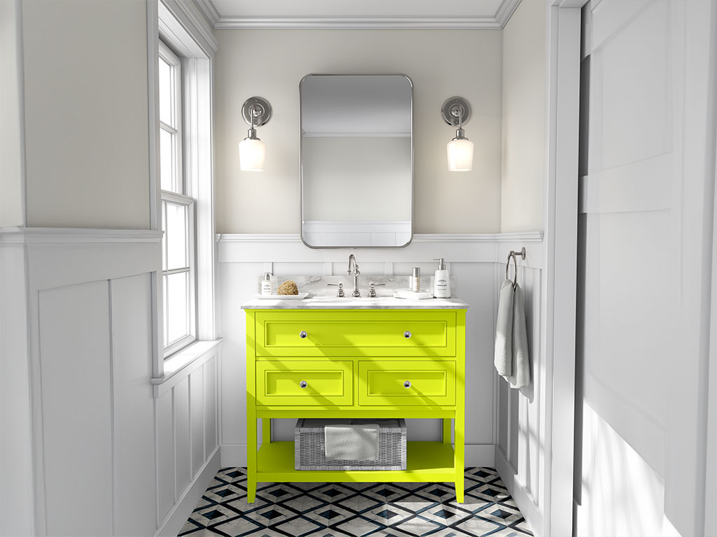 3M 1080 Satin Neon Fluorescent Yellow DIY Bathroom Cabinet Wraps