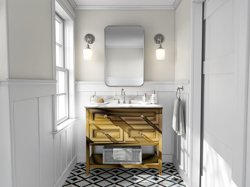 Avery Dennison SF 100 Gold Chrome DIY Bathroom Cabinet Wraps