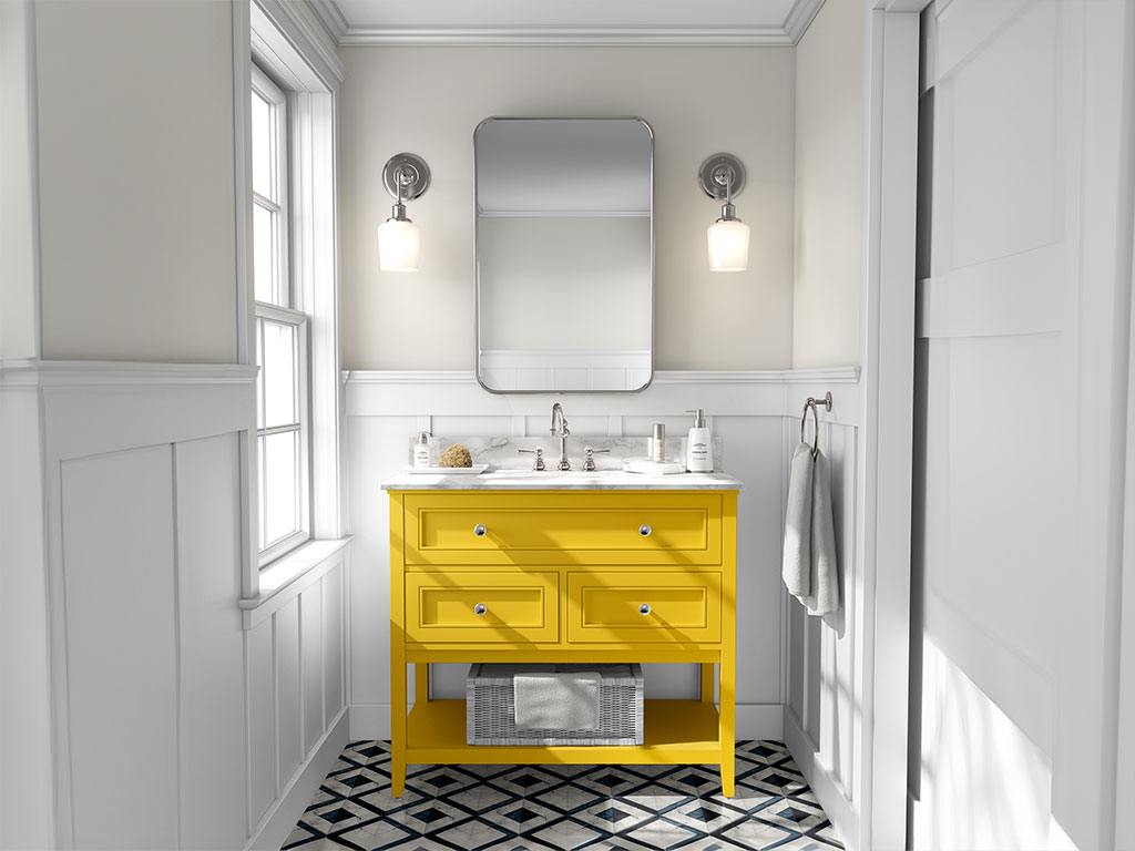 Avery Dennison SW900 Gloss Yellow DIY Bathroom Cabinet Wraps