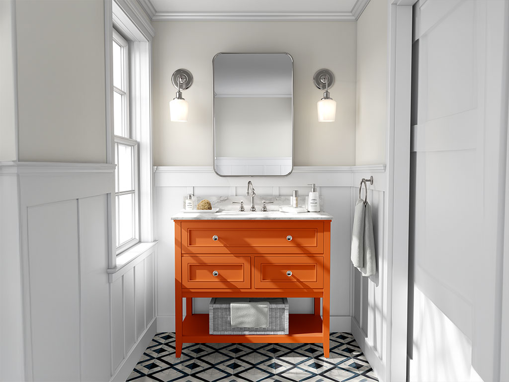 Avery Dennison SW900 Gloss Orange DIY Bathroom Cabinet Wraps
