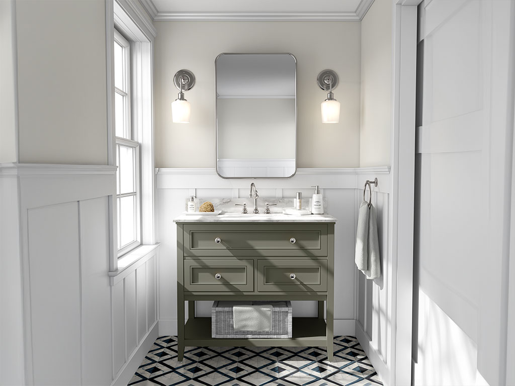 Avery Dennison SW900 Matte Khaki Green DIY Bathroom Cabinet Wraps