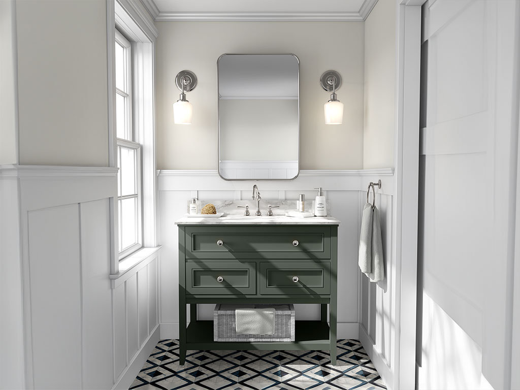 Avery Dennison SW900 Matte Olive Green DIY Bathroom Cabinet Wraps