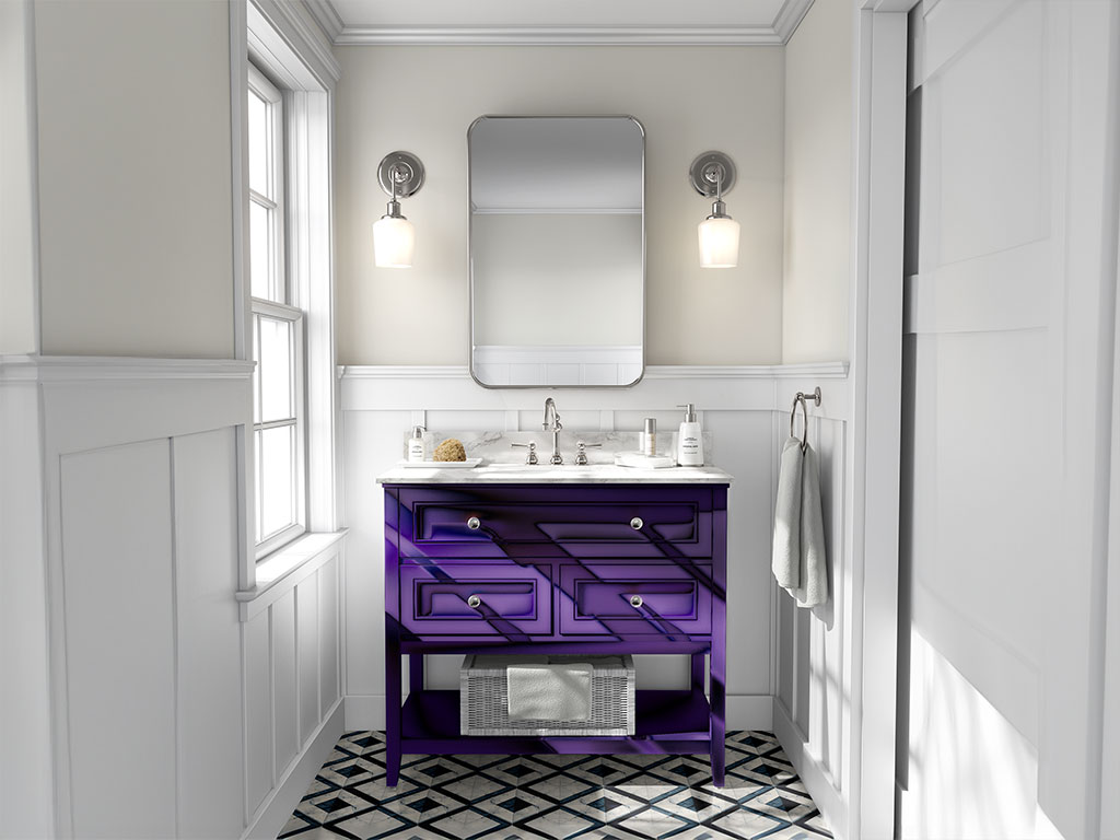 Rwraps Chrome Purple DIY Bathroom Cabinet Wraps