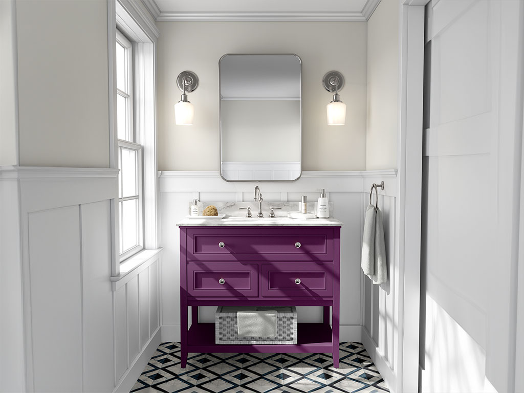 Rwraps Gloss Metallic Grape DIY Bathroom Cabinet Wraps