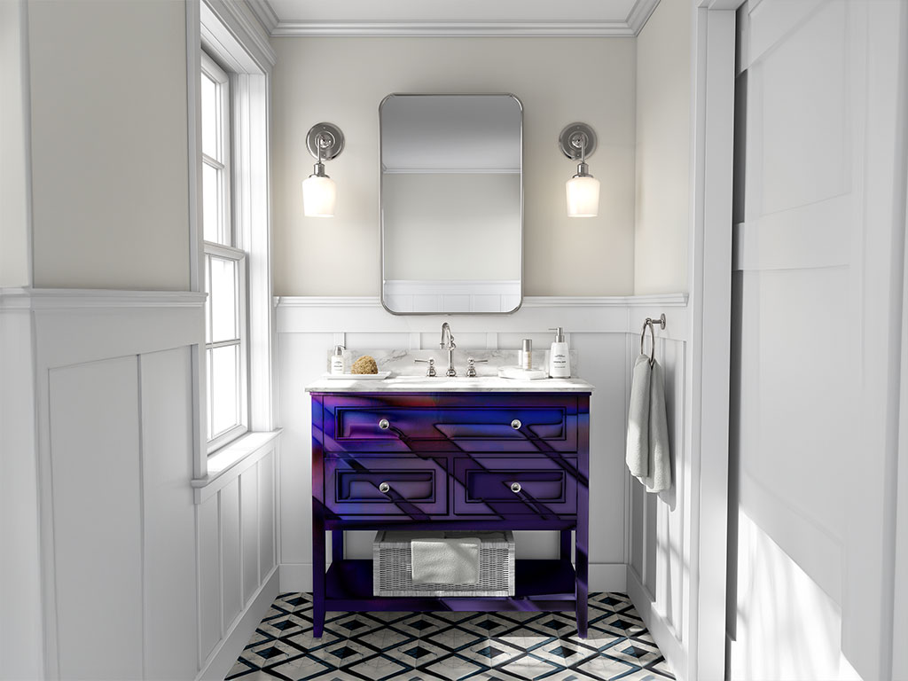 Rwraps Holographic Chrome Purple Neochrome DIY Bathroom Cabinet Wraps