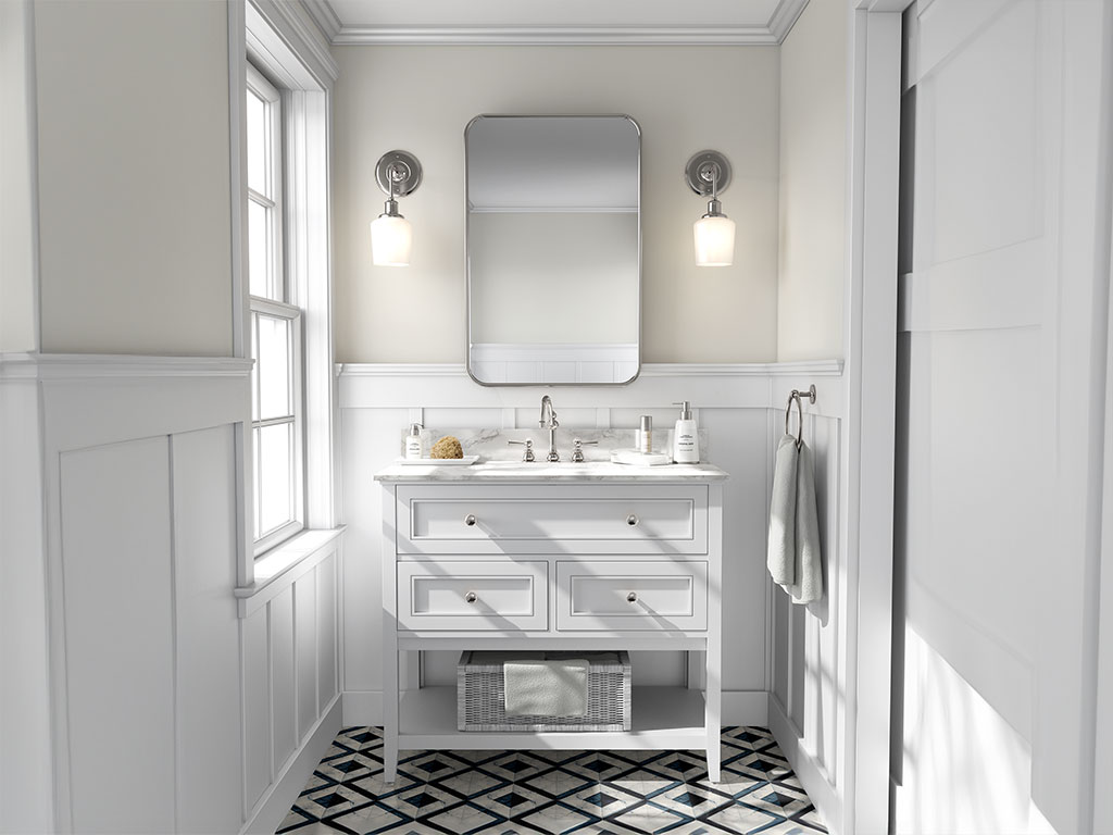 Rwraps Hyper Gloss White DIY Bathroom Cabinet Wraps
