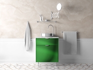 Rwraps Matte Chrome Green Bathroom Cabinetry Wraps
