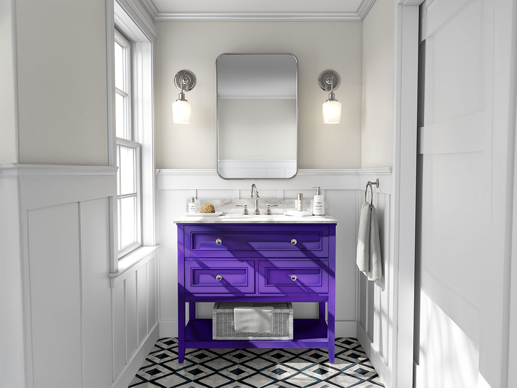 Rwraps Matte Chrome Purple DIY Bathroom Cabinet Wraps