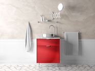 Rwraps Matte Chrome Red Bathroom Cabinetry Wraps