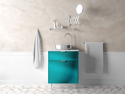 Rwraps™ Matte Chrome Teal Bathroom Cabinet Wraps